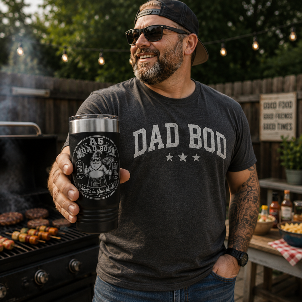 A5 Dad Bod – Melt’s in Your Mouth Engraved Tumbler