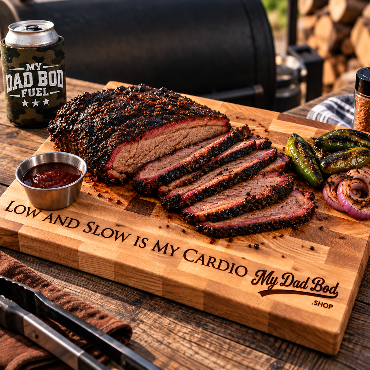 Low & Slow Is My Cardio – Engraved Maple Cutting Board