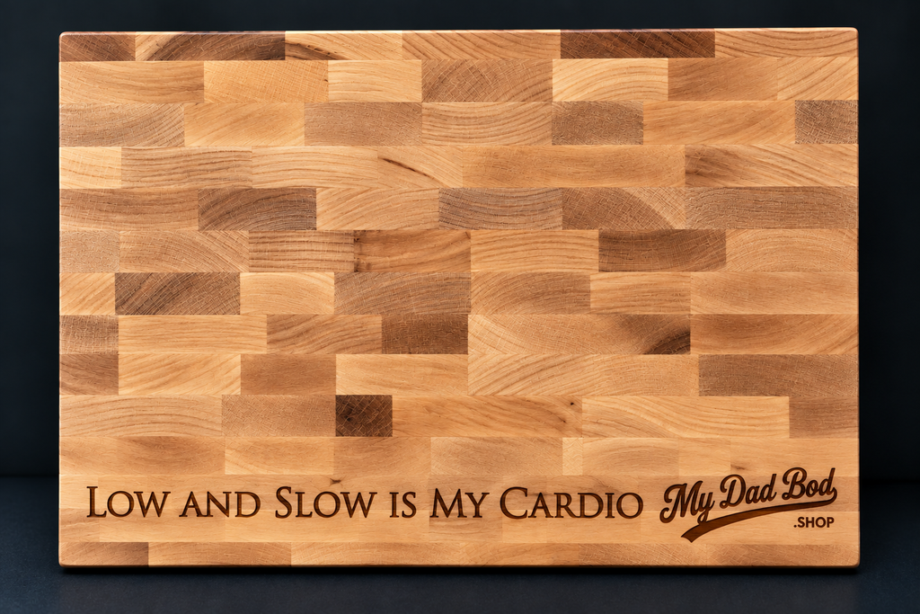 Low & Slow Is My Cardio – Engraved Maple Cutting Board